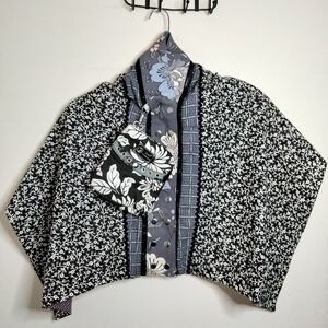 Zand Amsterdam (Sz O/S) Multicolor Floral & Geometric Reversible Cape (NEW-NWT)